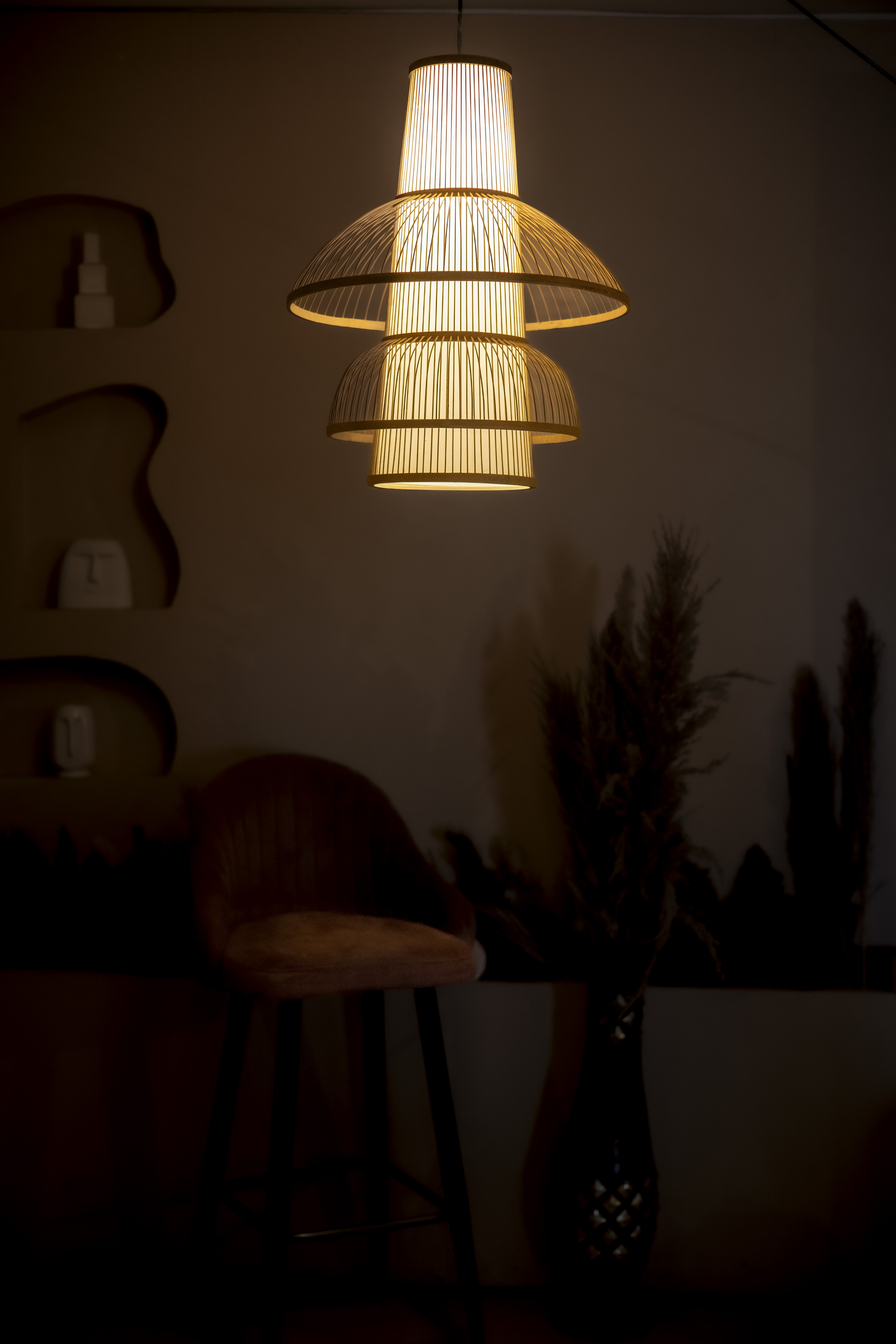 Bamboo Light |  Chandelier Lamp | Hanging light view 3