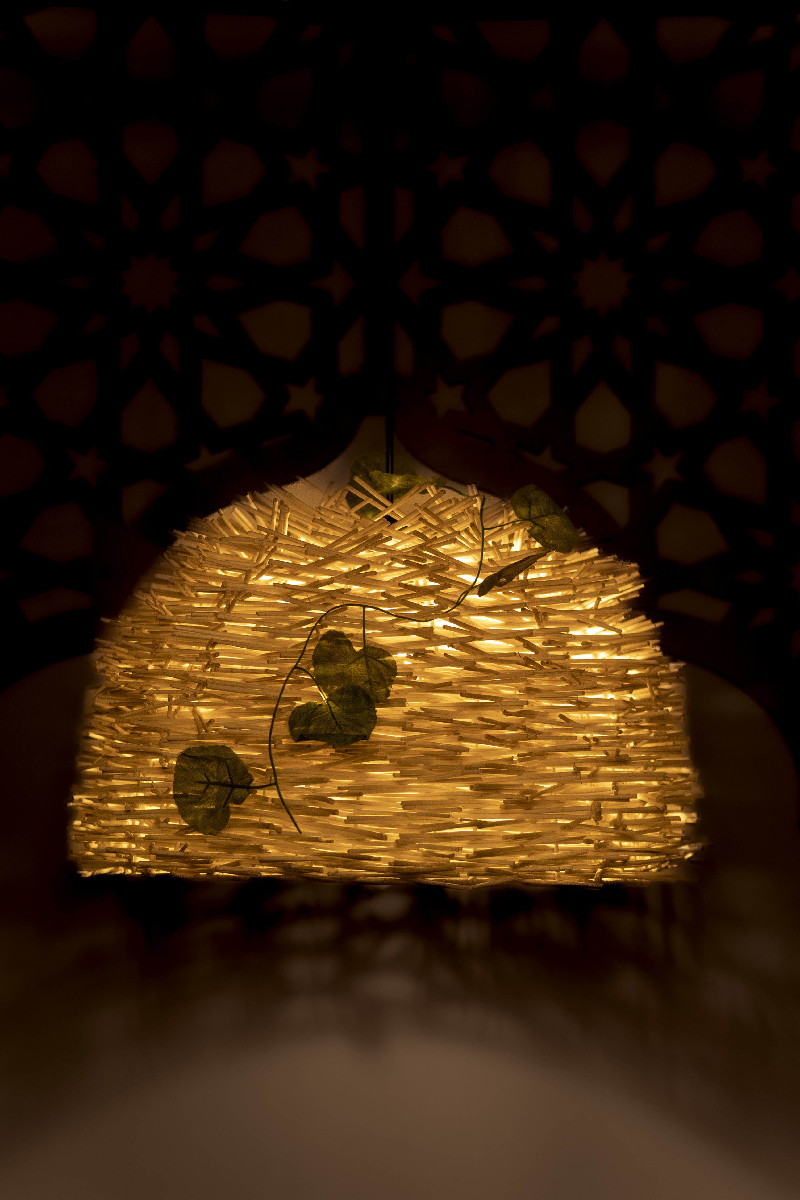 Rattan Stick Light |  Chandelier Lamp | Hanging light view 2