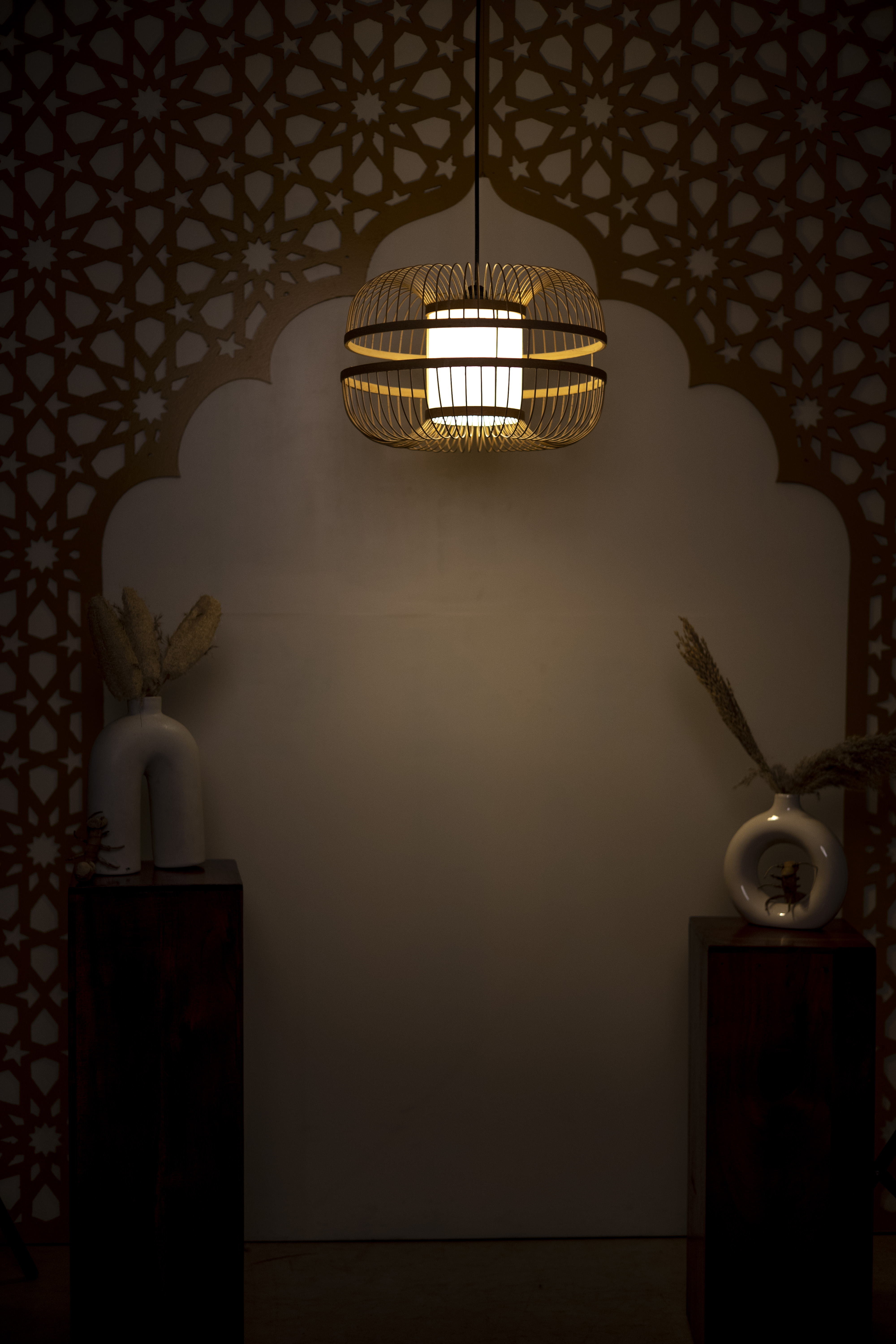 Bamboo Light |  Chandelier Lamp | Hanging light view 2