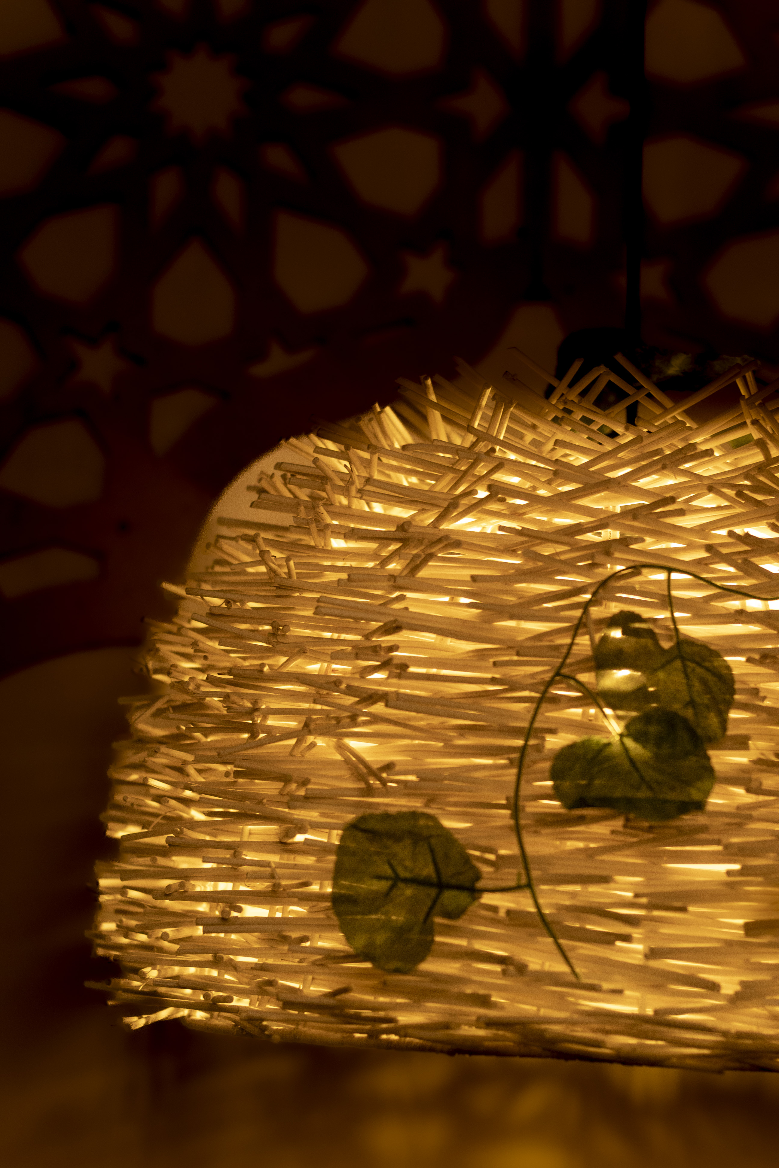 Rattan Stick Light |  Chandelier Lamp | Hanging light view 3
