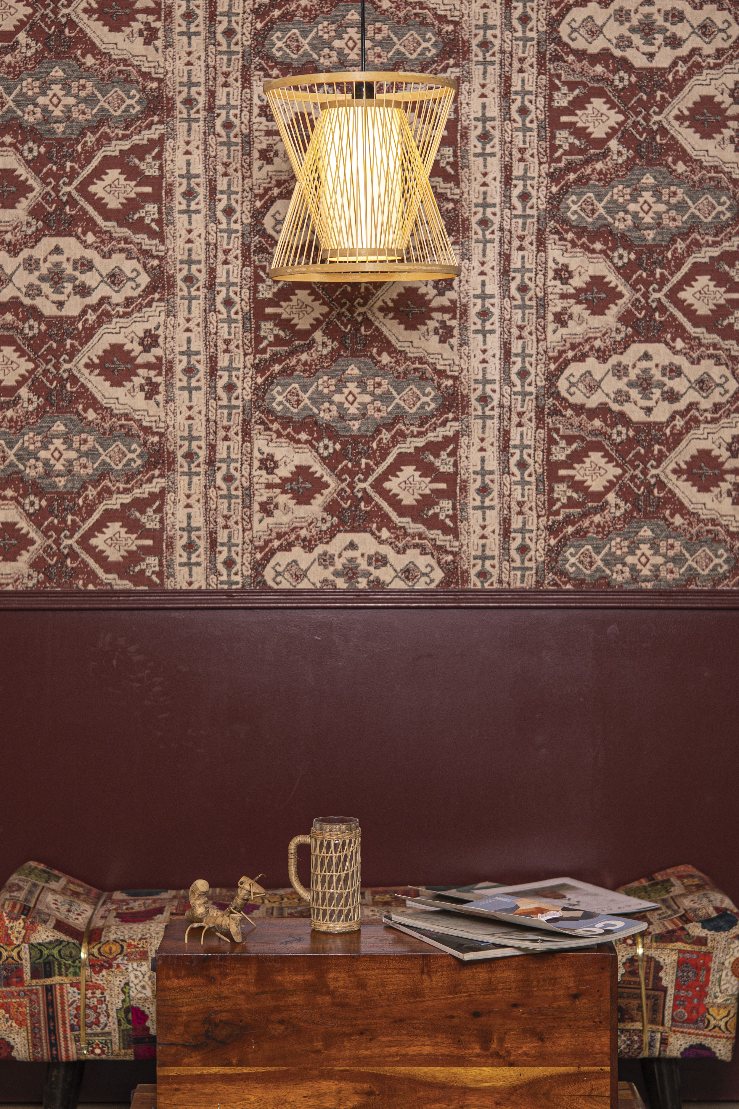 Bamboo Light with acryllic sheet |  Chandelier Lamp | Hanging light view 2