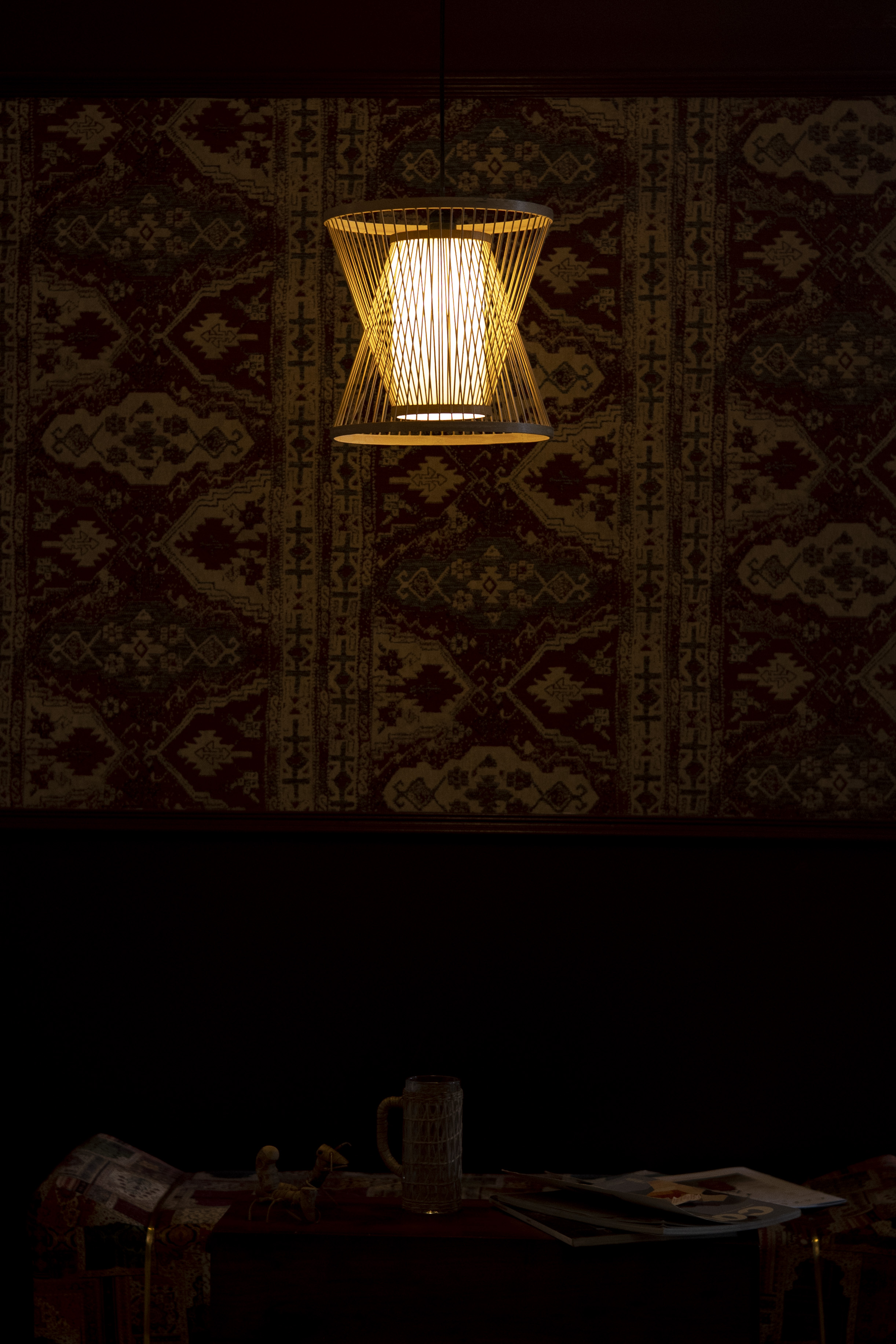 Bamboo Light with acryllic sheet |  Chandelier Lamp | Hanging light view 4