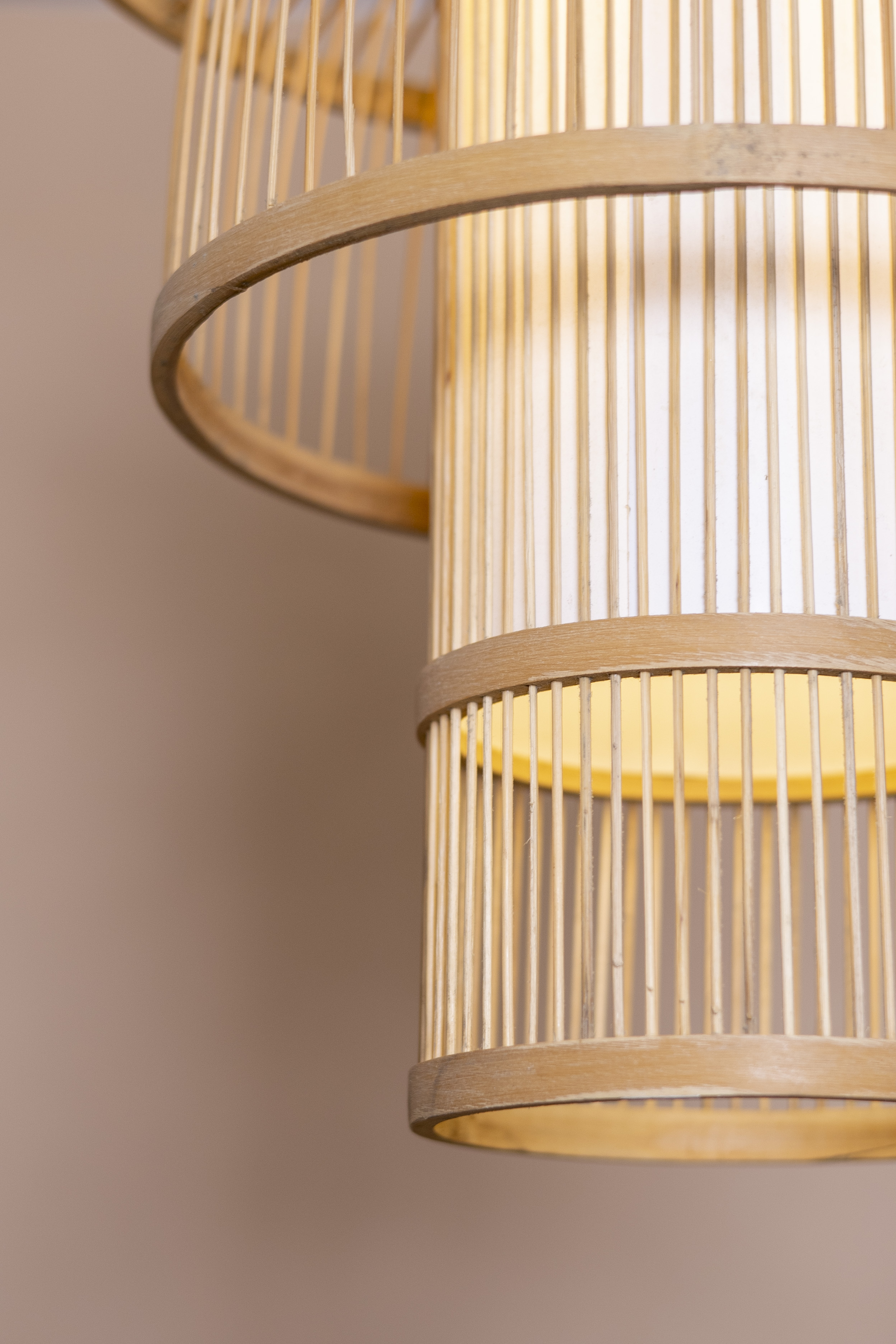 Bamboo Light with acryllic sheet |  Chandelier Lamp | Hanging light view 4