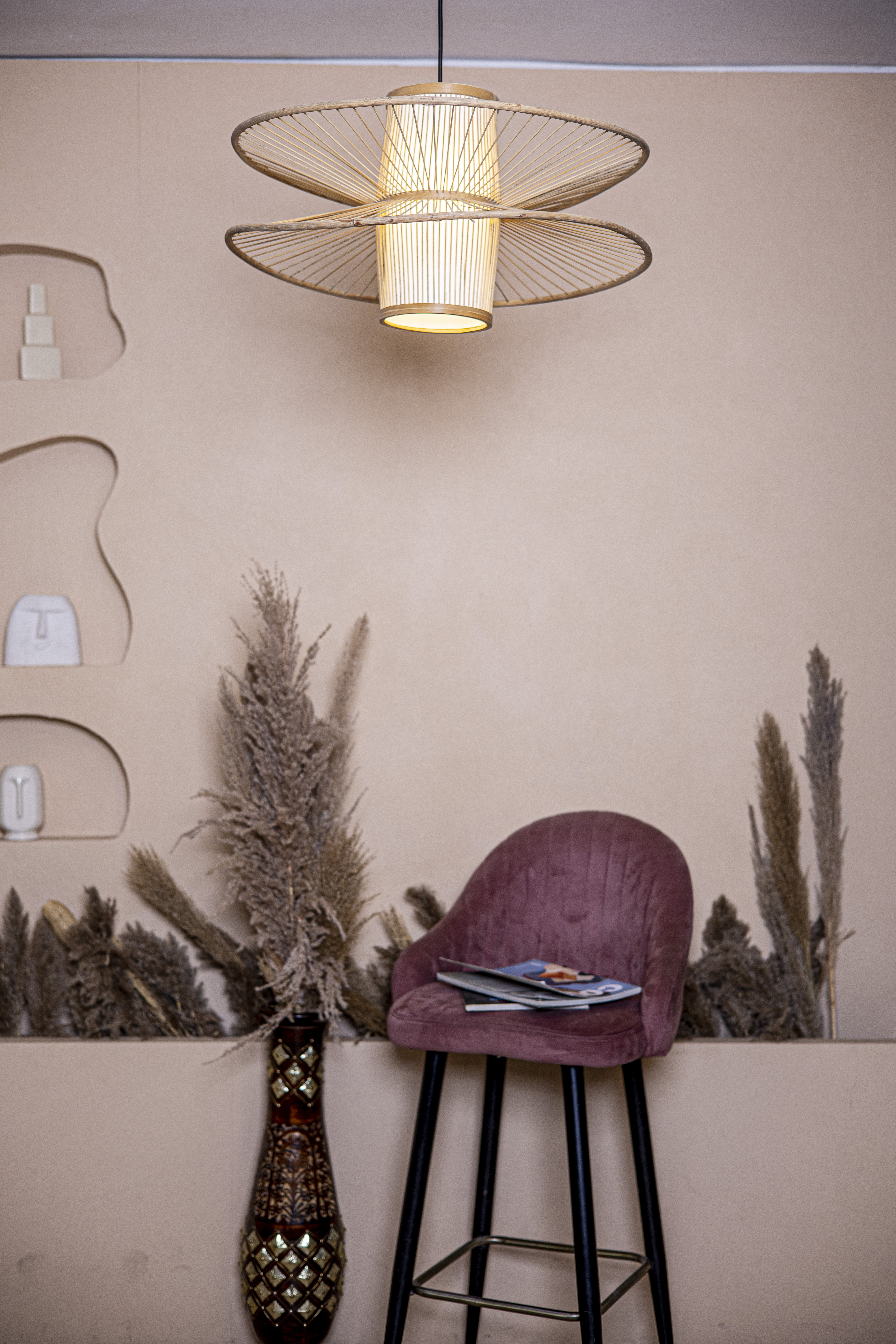 Bamboo Light |  Chandelier Lamp | Hanging light view 2