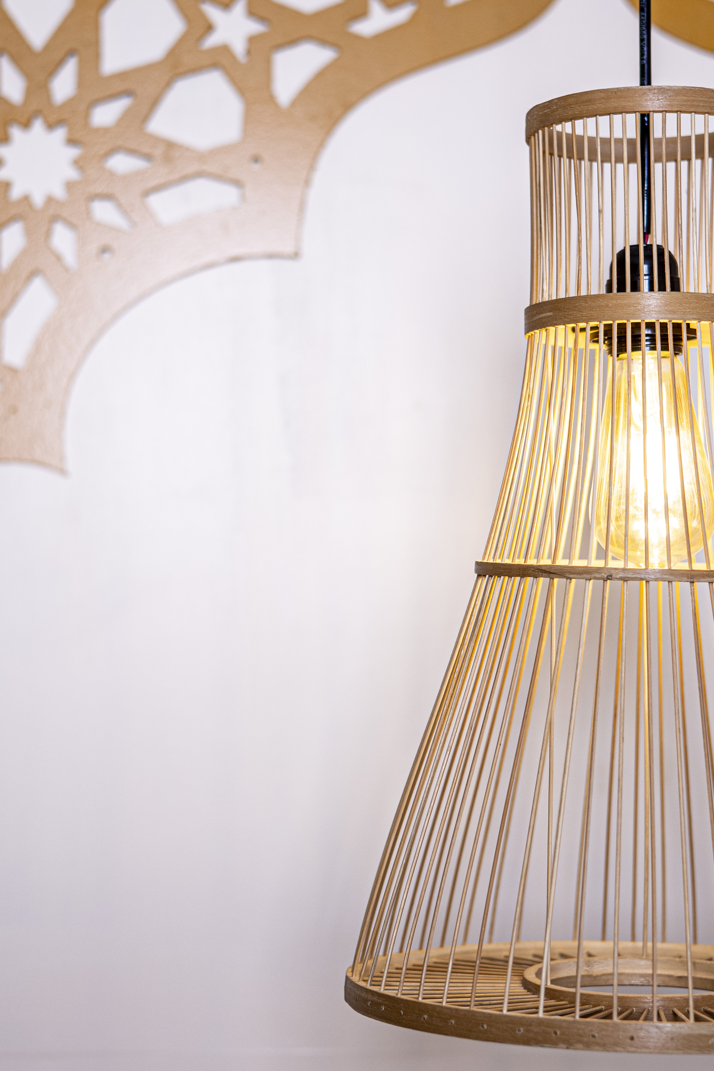 Bamboo Light |  Chandelier Lamp | Hanging light view 3