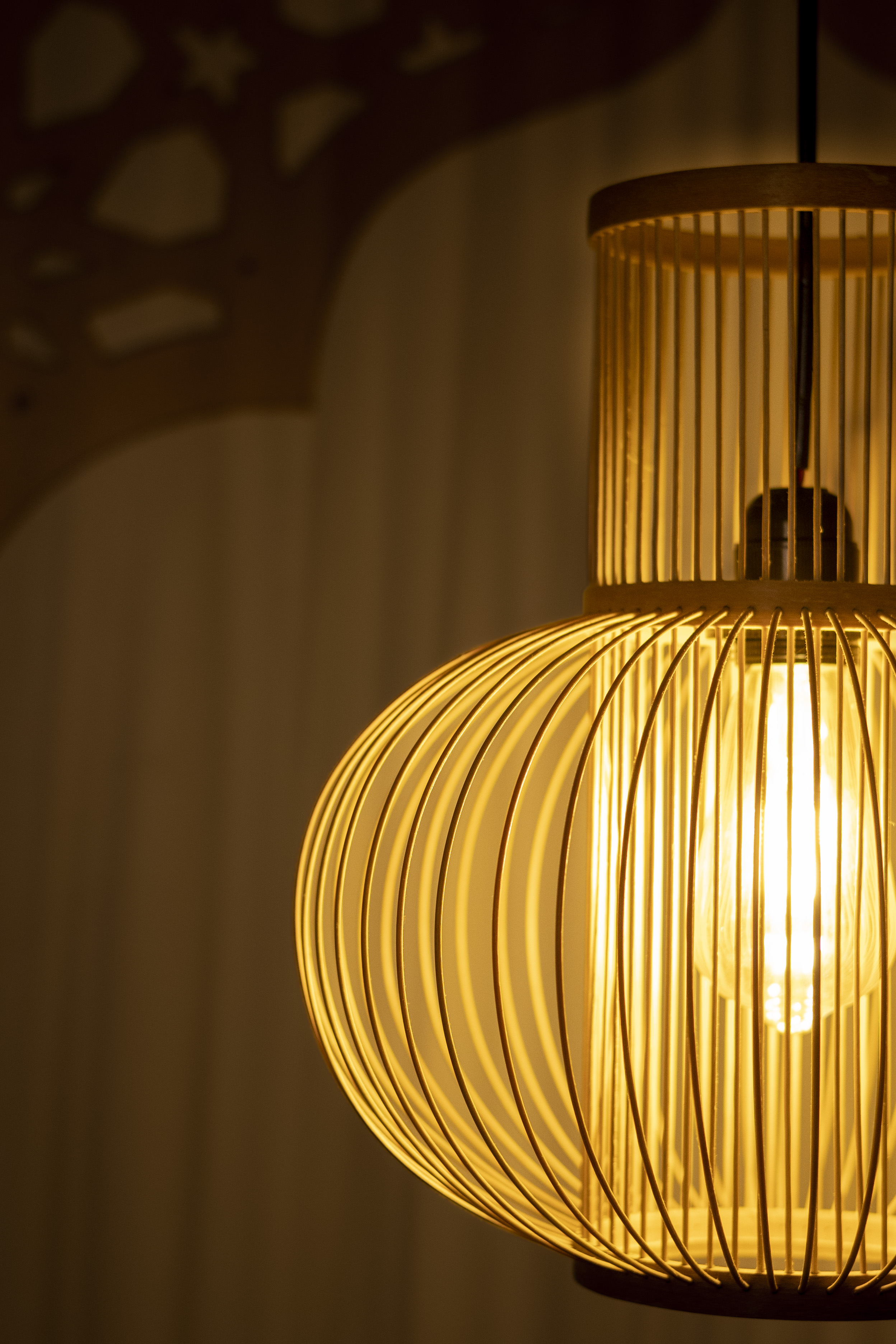 Bamboo Light |  Chandelier Lamp | Hanging light view 2