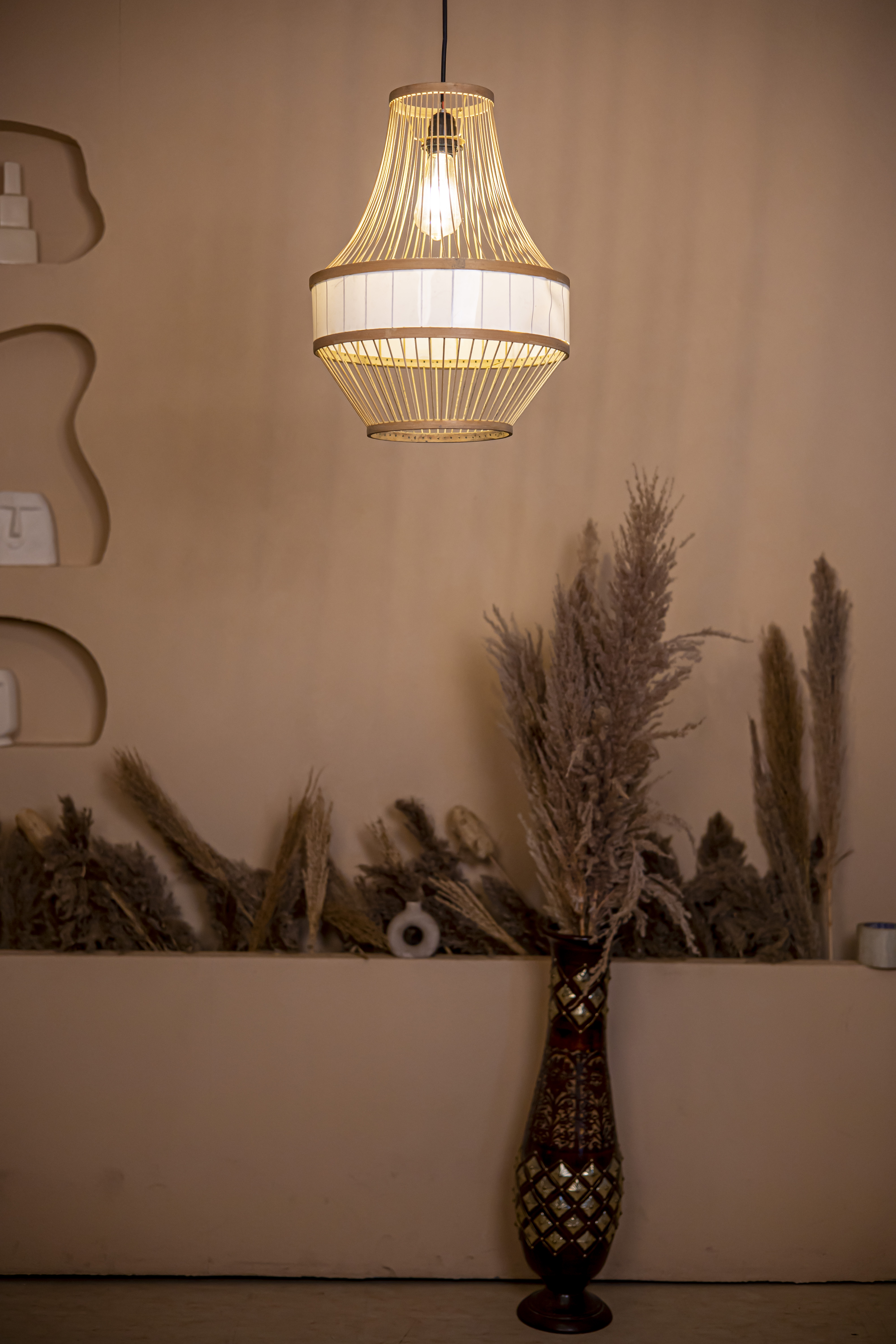 Bamboo Light |  Chandelier Lamp | Hanging light view 3