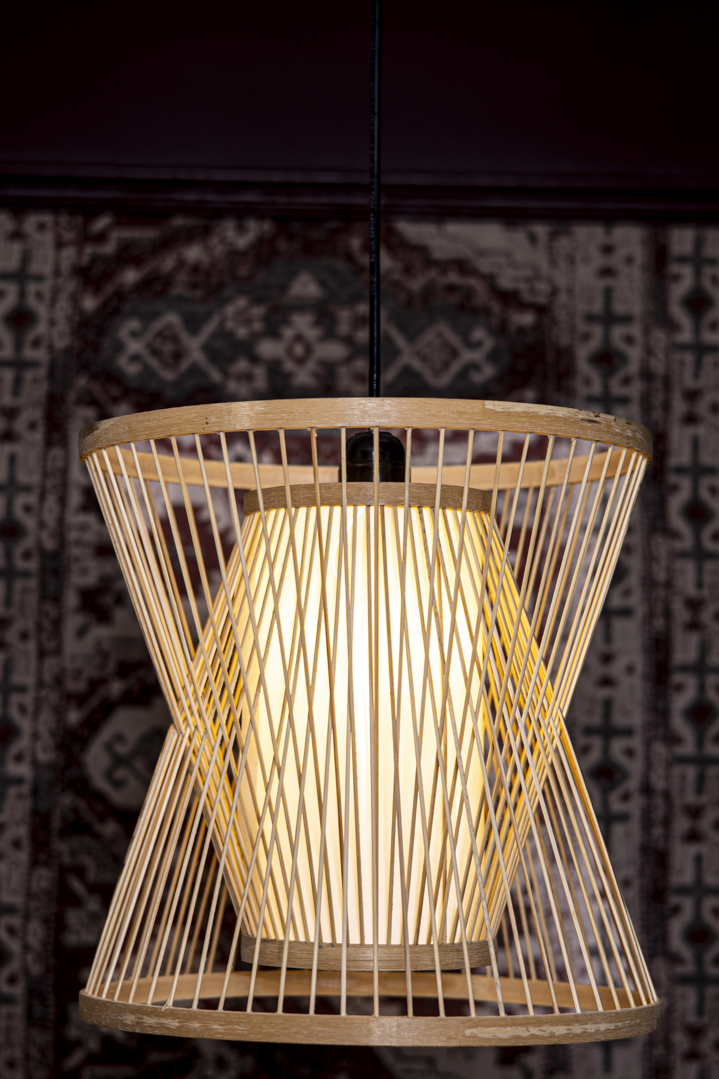 Bamboo Light with acryllic sheet |  Chandelier Lamp | Hanging light view 3